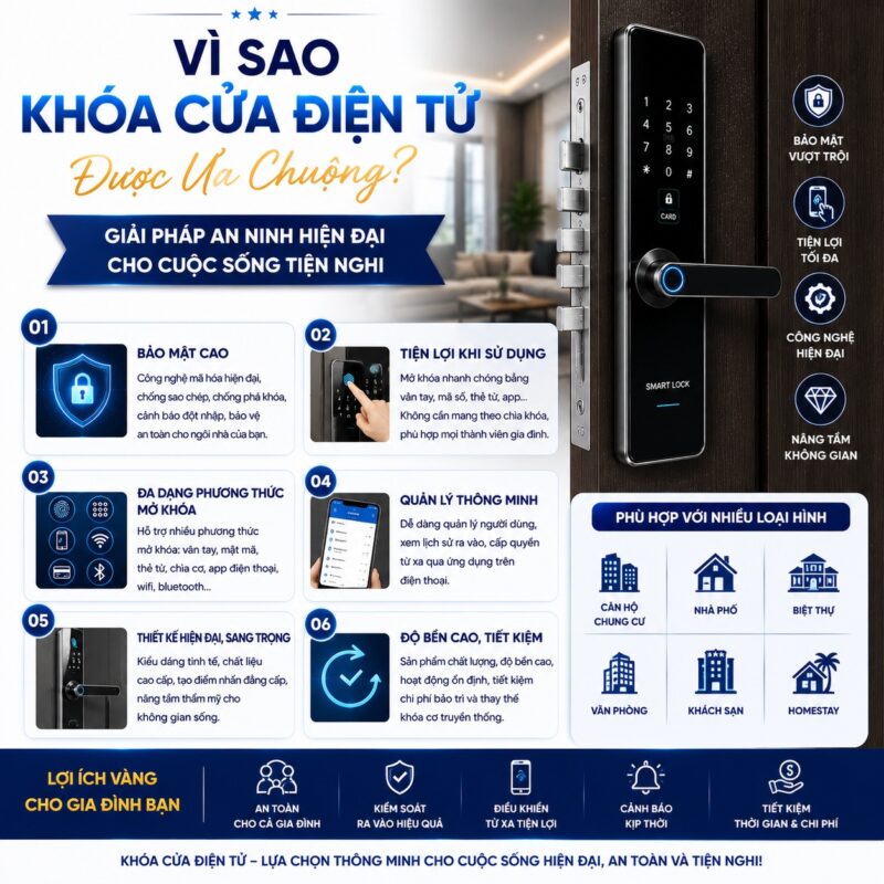 vi sao khoa cua dien tu duoc ua chuong