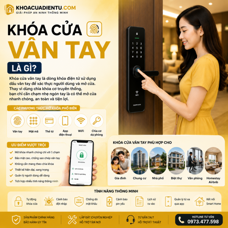 Khóa Cửa Vân Tay – Giải Pháp An Ninh Hiện Đại Cho Nhà Thông Minh 2026 Khoa Cua Van Tay La Gi