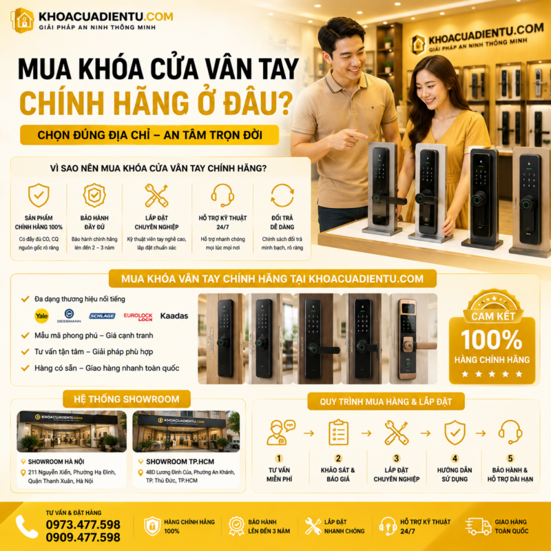 Khóa Cửa Vân Tay – Giải Pháp An Ninh Hiện Đại Cho Nhà Thông Minh 2026 Mua Khoa Cua Van Tay Chinh Hang O Dau