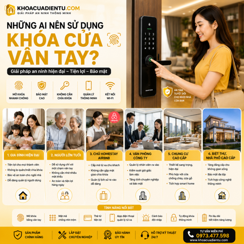 Khóa Cửa Vân Tay – Giải Pháp An Ninh Hiện Đại Cho Nhà Thông Minh 2026 Nhung Ai Nen Su Dung Khoa Cua Van Tay