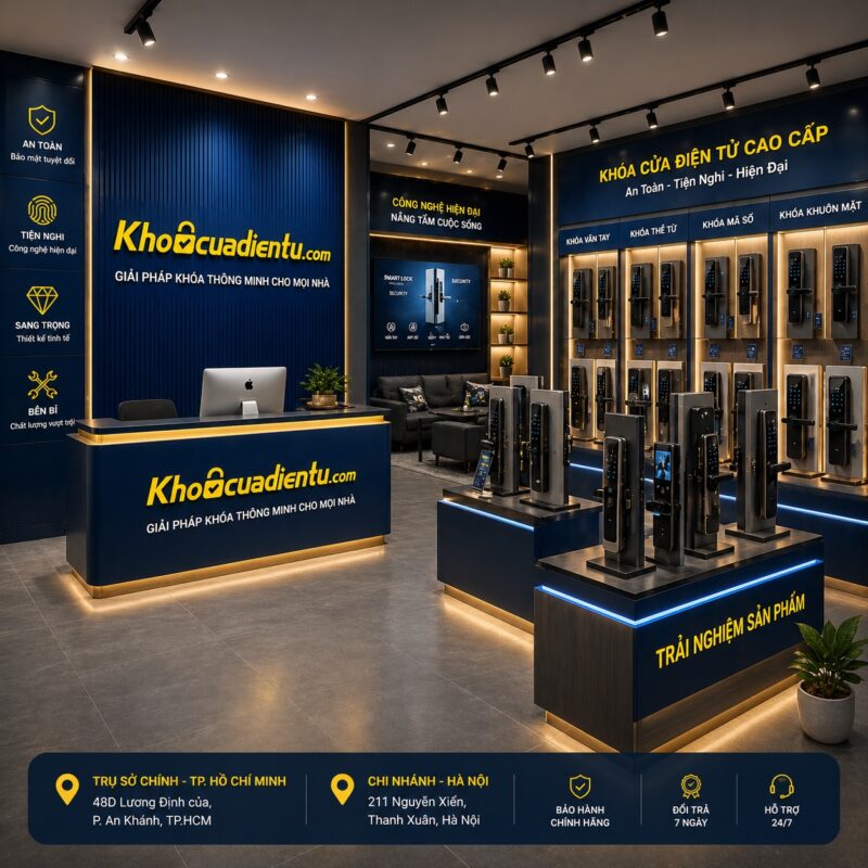 Showroom cửa hàng khóa cửa điện tử 