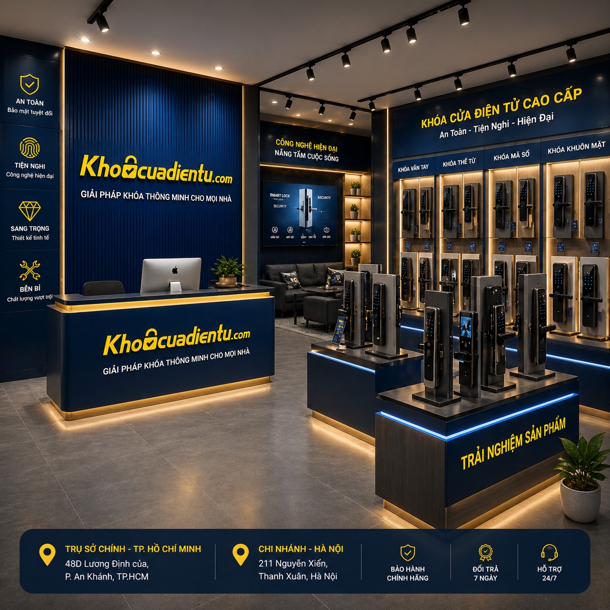 Showroom cửa hàng khóa cửa điện tử