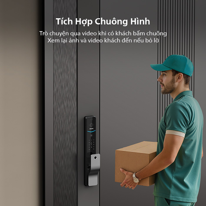 Khóa điện tử Philips DDL720-FVP-7HWS Dam thoai voi khach qua chuong hinh ket noi dien thoai