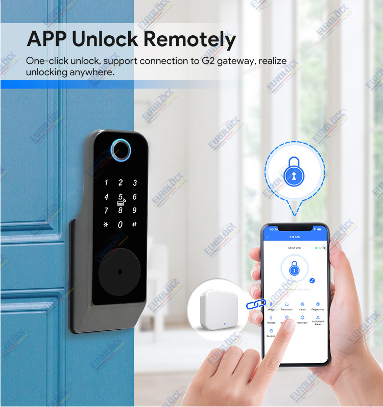 Khoá Điện Tử Cổng Sắt 2 Mặt Eurolock GT01-2 Eurolock GT01 2 4