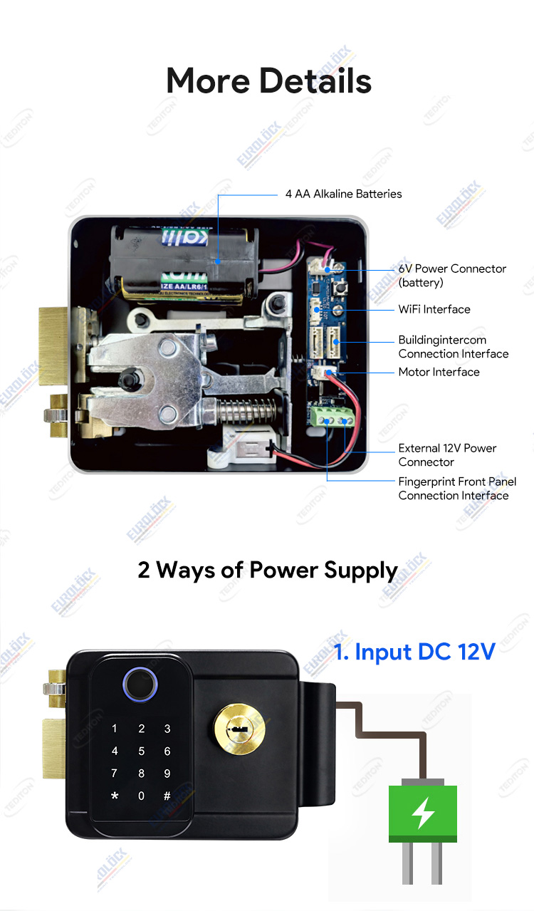 Khoá Điện Tử Cổng Sắt 2 Mặt Eurolock GT01-2 Eurolock GT01 2 8