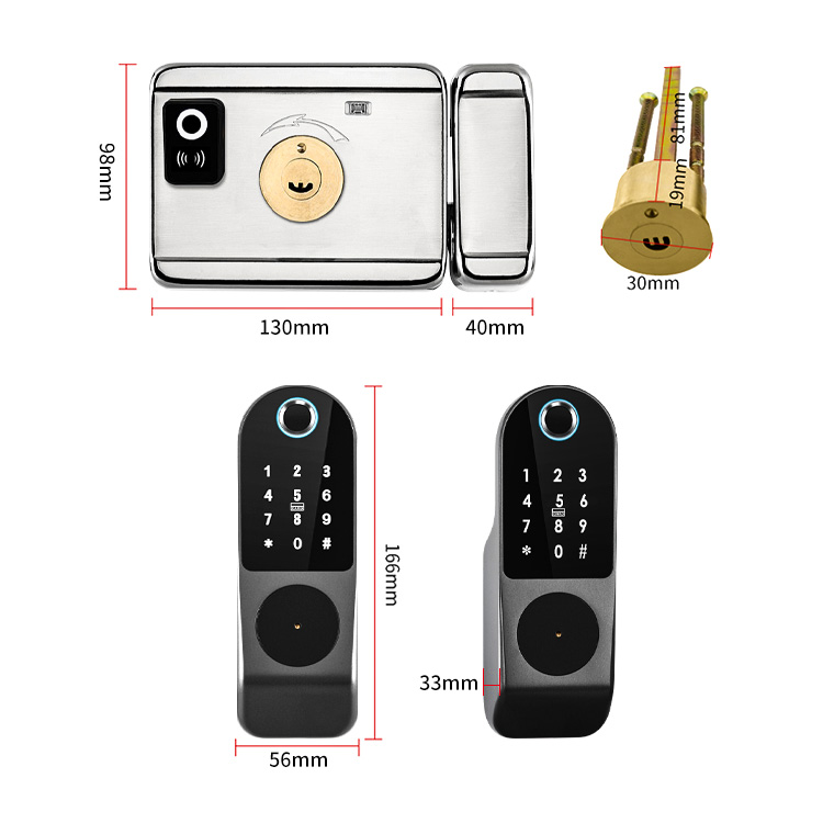 Khoá Điện Tử Cổng Sắt 2 Mặt Eurolock R1-2 Eurolock R1 2 6