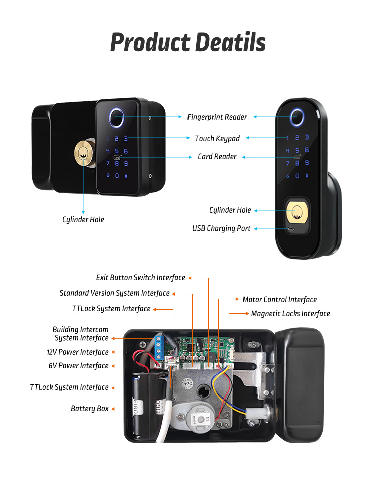 Khoá Điện Tử Cổng Sắt 2 Mặt Eurolock R1 Eurolock R1 3