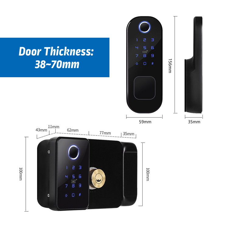 Khoá Điện Tử Cổng Sắt 2 Mặt Eurolock R1 Eurolock R1 4