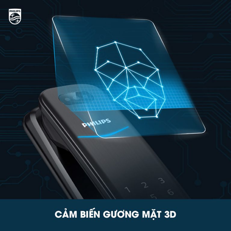 Khóa Khuôn Mặt Philips DDL702 Chính Hãng Face ID 3D Thông Minh Cao Cấp Philips DDL702 1