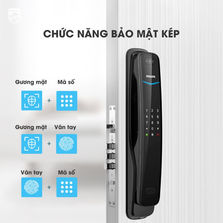 Khóa Khuôn Mặt Philips DDL702 Chính Hãng Face ID 3D Thông Minh Cao Cấp Philips DDL702 10