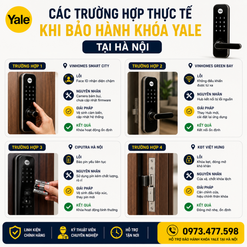 Bảo hành khóa Yale tại Hà Nội cac truong hop thuc te khi bao hanh khoa yale tai ha noi