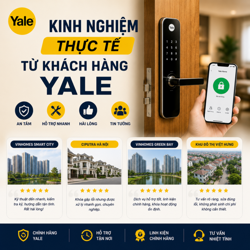 Bảo hành khóa Yale tại Hà Nội kinh nghiem thuc te tu khach hang yale
