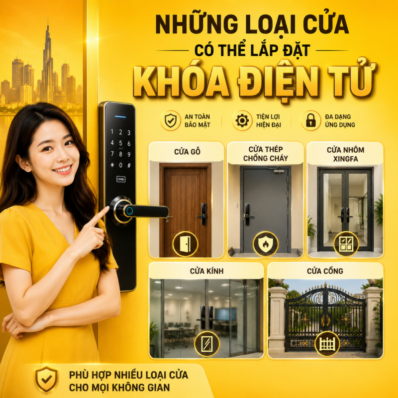 Khóa Điện Tử Thành Phố Hồ Chí Minh nhung loai cua co the lap dat khoa dien tu