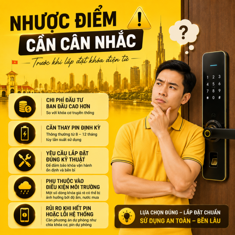 Khóa Điện Tử Thành Phố Hồ Chí Minh nhuoc diem can can nhac