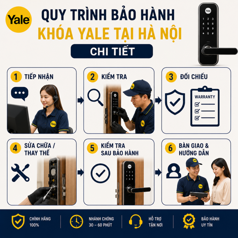 Bảo hành khóa Yale tại Hà Nội quy trinh bao hanh khoa yale tai ha noi chi tiet