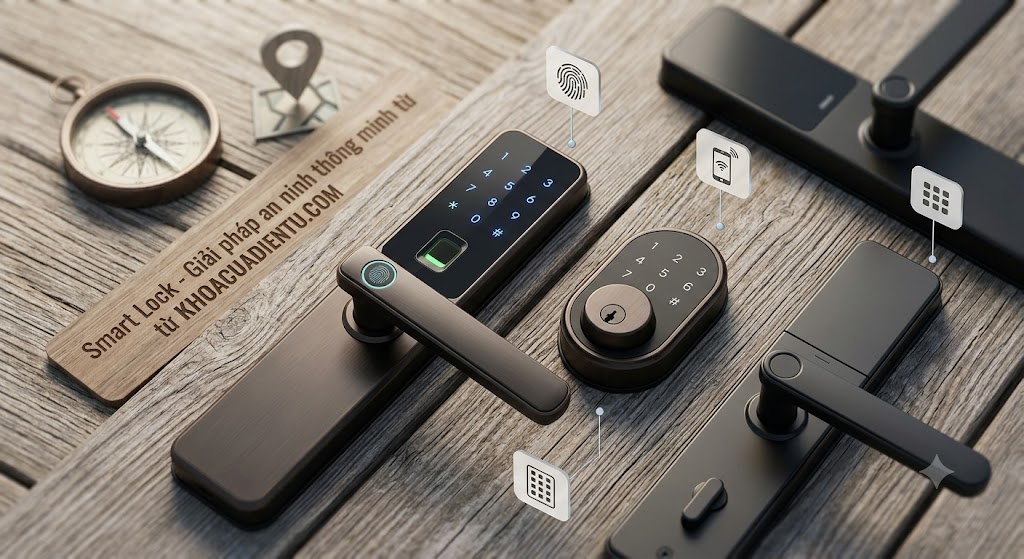 "Nhiều mẫu khóa cửa thông minh (Smart Lock) chính hãng được lắp đặt bởi KHOACUADIENTU.COM".