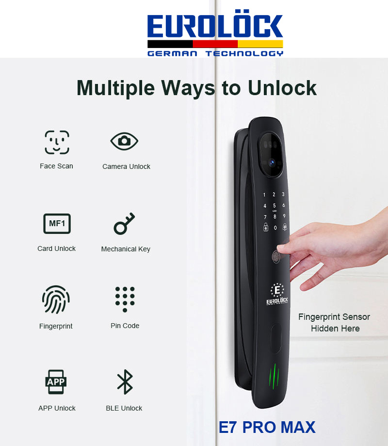 Khóa Khuôn Mặt Eurolock E7 PRO MAX EUROLOCK PRO MAX TINH NANG 1