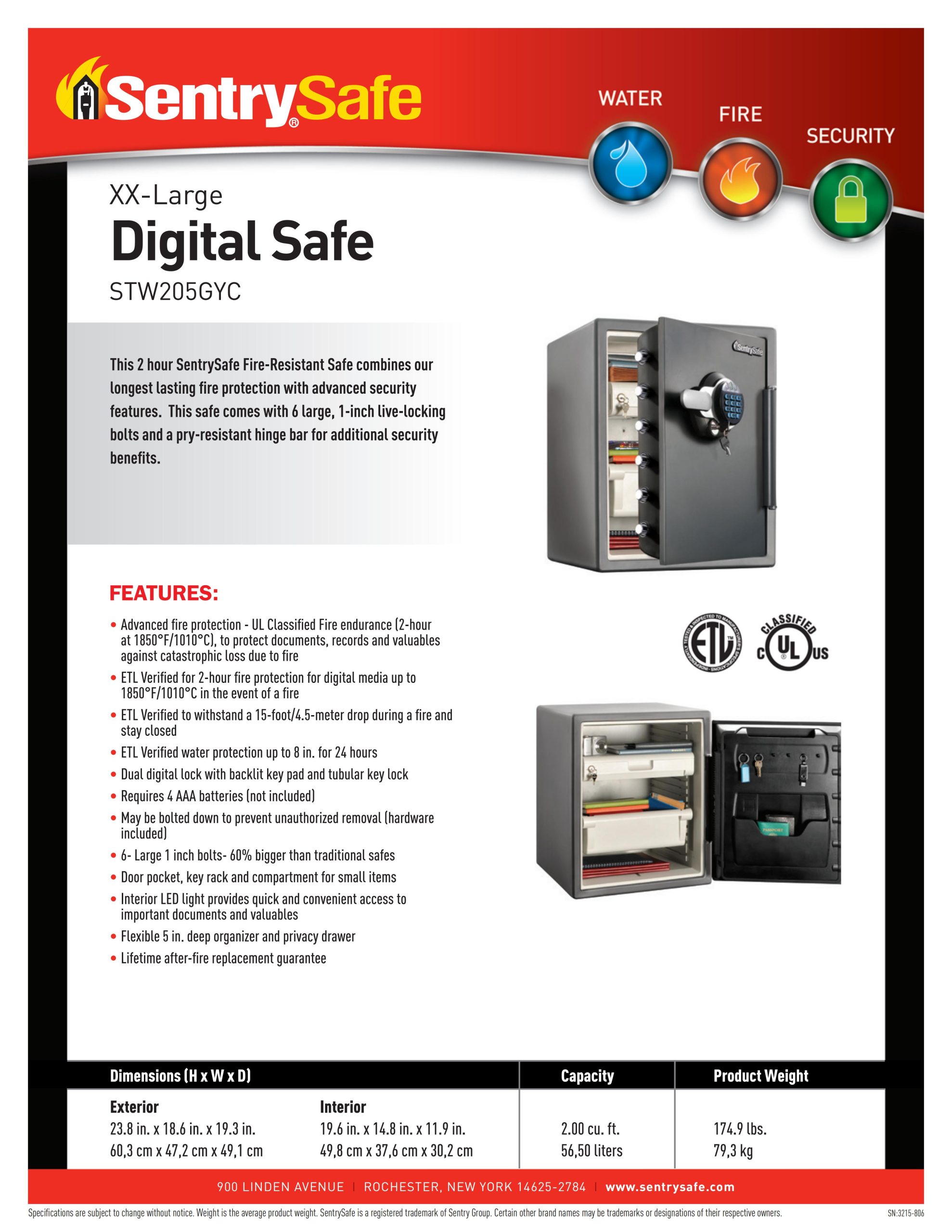 Két Sắt Chống Cháy SentrySafe STW205GYC STW205GYC 00 scaled 1
