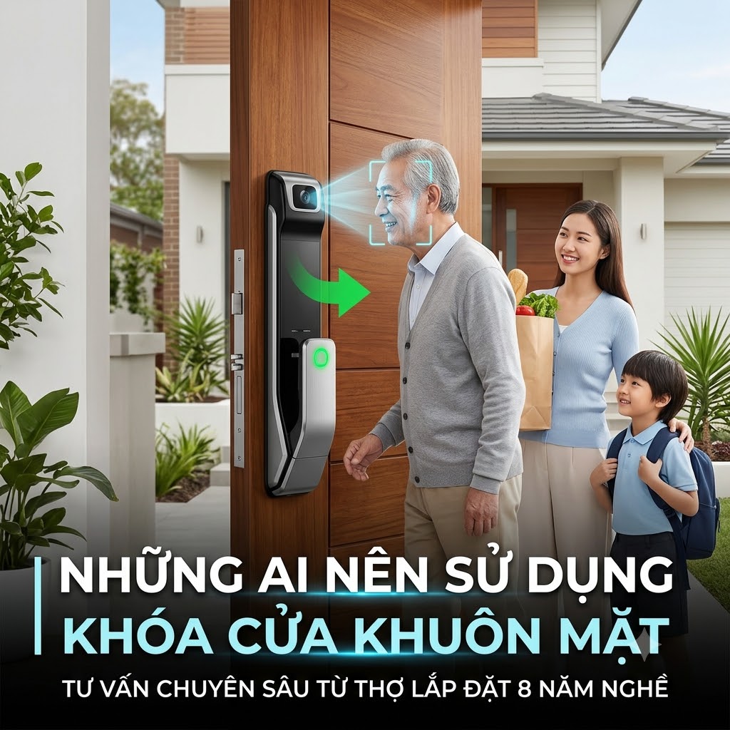 Những Ai Nên Sử Dụng Khóa Cửa Khuôn Mặt Những Ai Nên Sử Dụng Khóa Cửa Khuôn Mặt? Tư Vấn Từ Thợ Lắp