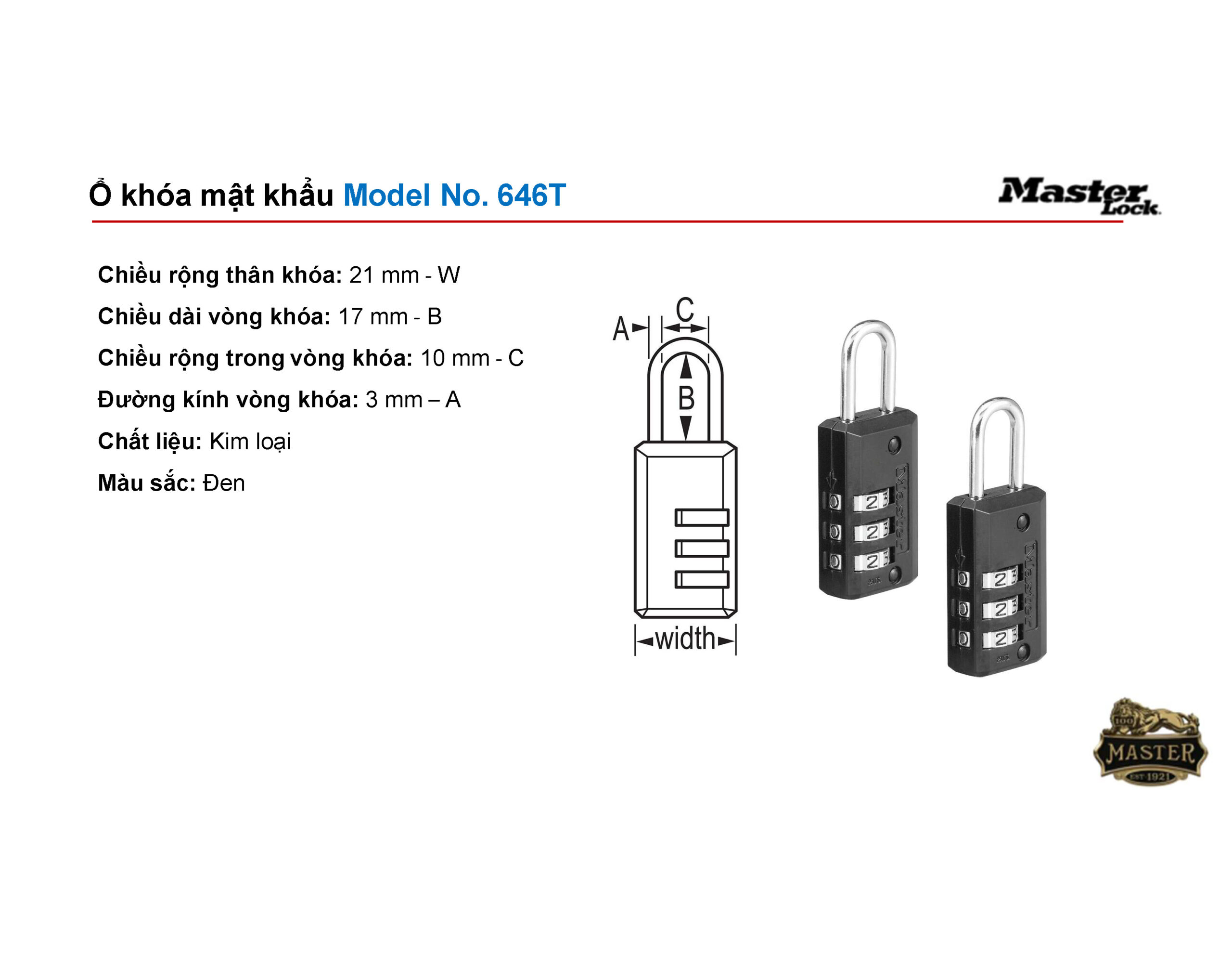 Khóa bấm mã số Masterlock 646T Masterlock 646T 1 scaled
