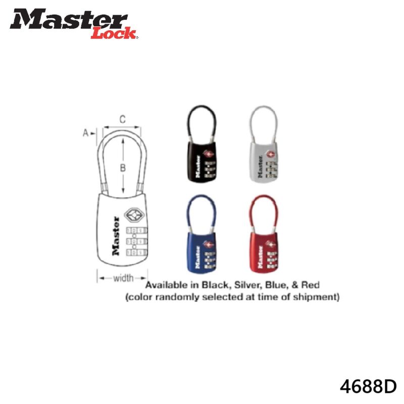 Khóa dây cáp mã số Masterlock 4688D